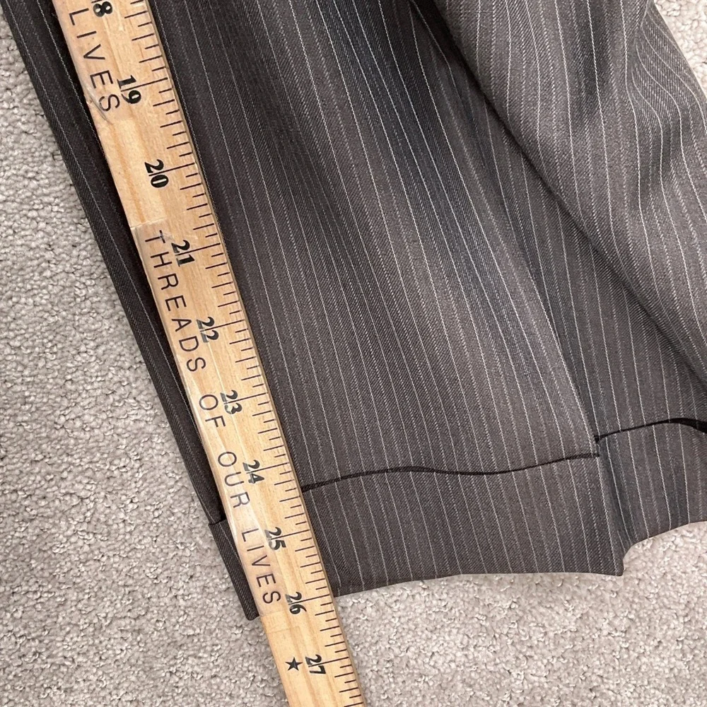Bachrach Suit Men‎ 46R 38W26L Brown Pinstripe Italy